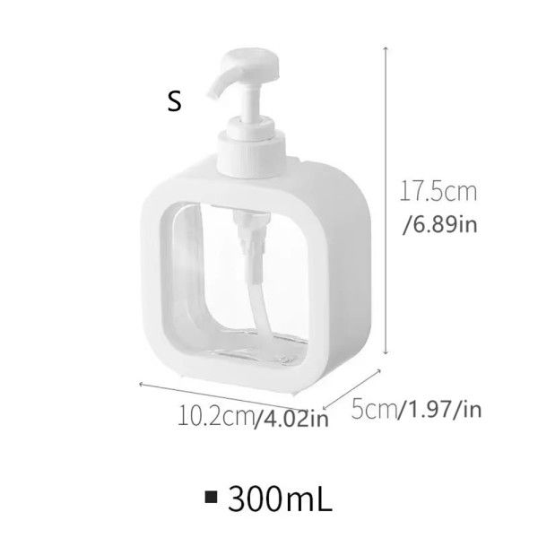 300/500ml Square Soap Dispenser Transparent Hand Pump Bottle Refillable Empty Container For Liquid Lotion Shampoo Shower Gel