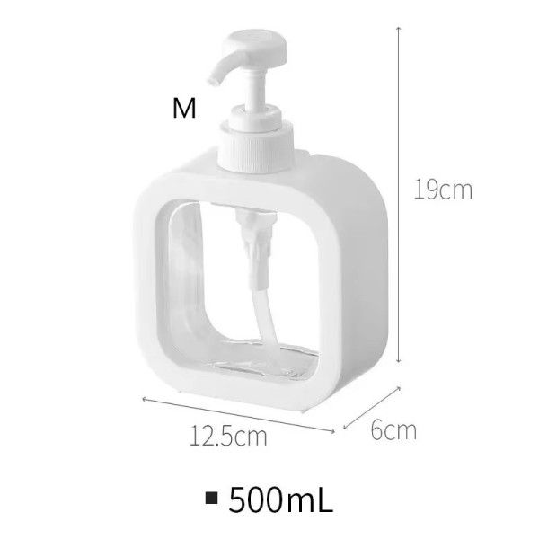 300/500ml Square Soap Dispenser Transparent Hand Pump Bottle Refillable Empty Container For Liquid Lotion Shampoo Shower Gel
