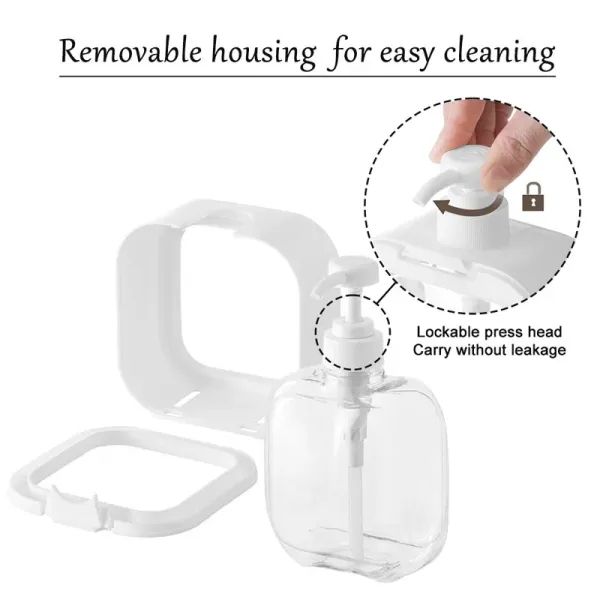 300/500ml Square Soap Dispenser Transparent Hand Pump Bottle Refillable Empty Container For Liquid Lotion Shampoo Shower Gel