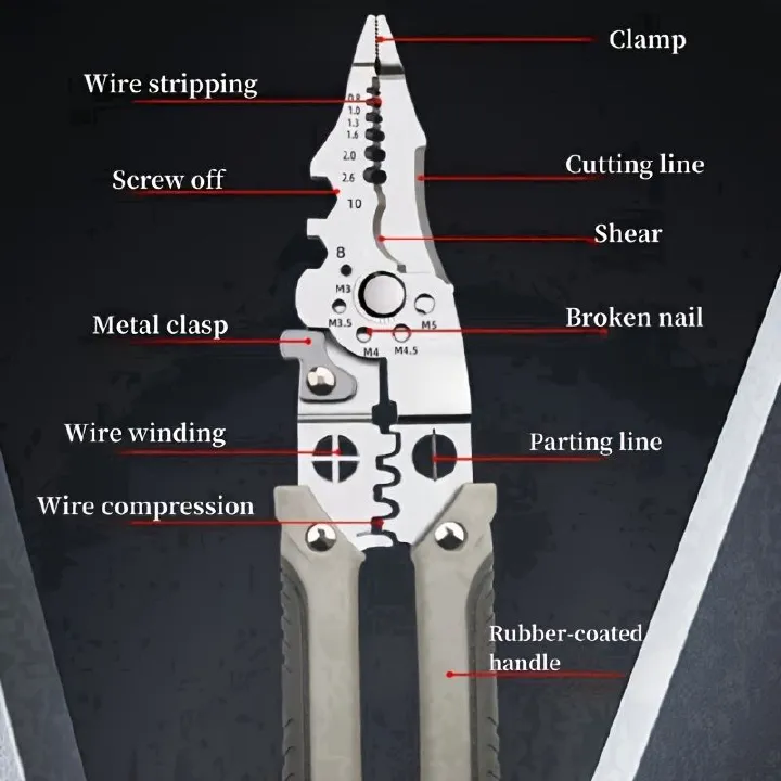 Crimper Cable Cutter Adjustable Automatic Wire Stripper Multifunctional Stripping Crimping Pliers Terminal Hand Tool
