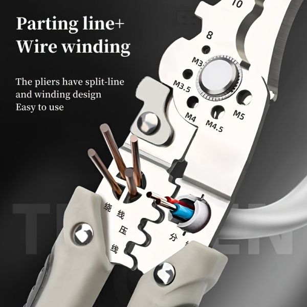 Crimper Cable Cutter Adjustable Automatic Wire Stripper Multifunctional Stripping Crimping Pliers Terminal Hand Tool