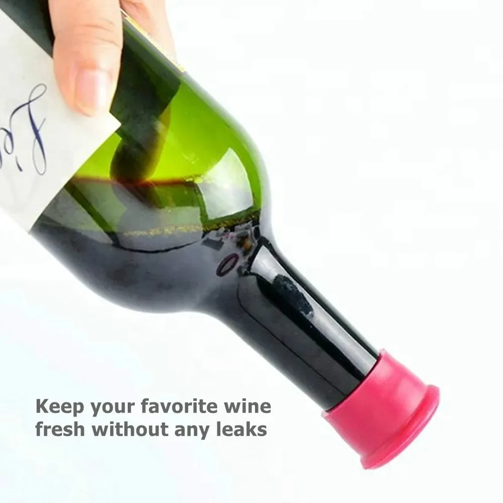 5pcs Silicone Wine Stopper Leak Free Wine Bottle Cap Fresh Keeping Sealers Beer Beverage Champagne Closures For Bar Accessories
