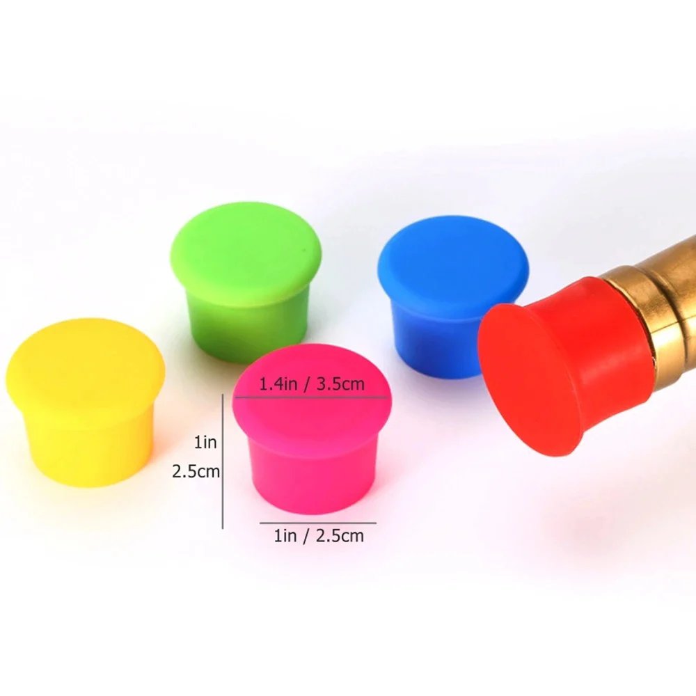 5pcs Silicone Wine Stopper Leak Free Wine Bottle Cap Fresh Keeping Sealers Beer Beverage Champagne Closures For Bar Accessories
