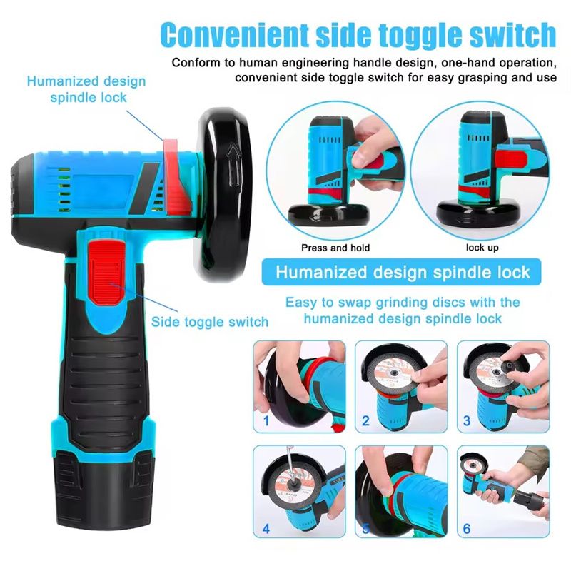 Electric Grinding Tool Multifunctional Mini Grinder Handheld Cutter for Cutting Polishing Ceramic Tile Wood Stone Steel