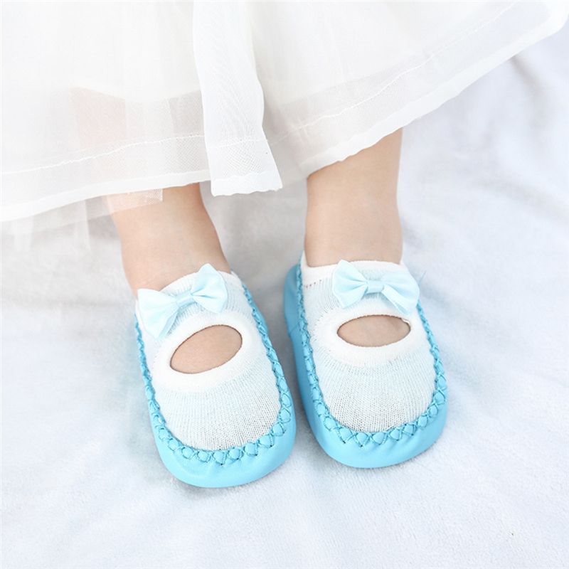 （0-2 year）Baby shoes socks Children Infant Cartoon Socks Kids Indoor Floor Socks Leather Sole Non-Slip Thick Towel Socks