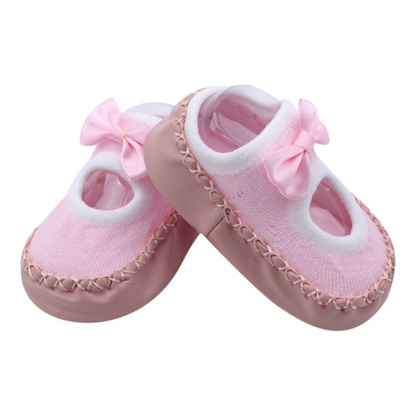 （0-2 year）Baby shoes socks Children Infant Cartoon Socks Kids Indoor Floor Socks Leather Sole Non-Slip Thick Towel Socks