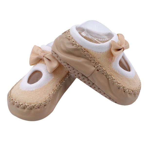 （0-2 year）Baby shoes socks Children Infant Cartoon Socks Kids Indoor Floor Socks Leather Sole Non-Slip Thick Towel Socks