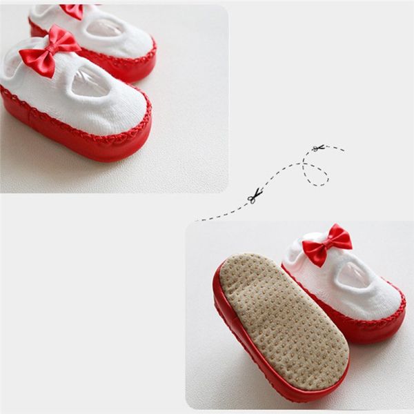 （0-2 year）Baby shoes socks Children Infant Cartoon Socks Kids Indoor Floor Socks Leather Sole Non-Slip Thick Towel Socks