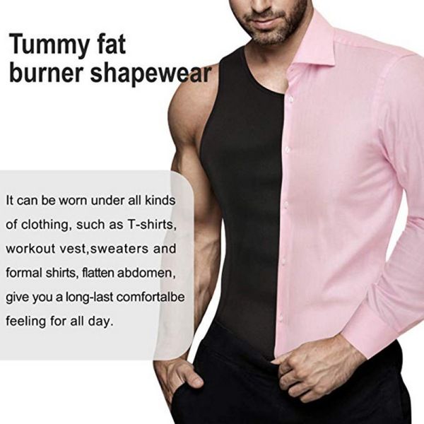 Men Shapewear Hook Zipper Adjustable Tummy Control Vest Waist Trainer Slimming Abdomen Tank Top Compressive Body Shaper Fat Burn