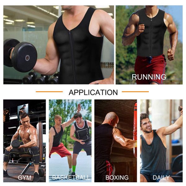 Men Shapewear Hook Zipper Adjustable Tummy Control Vest Waist Trainer Slimming Abdomen Tank Top Compressive Body Shaper Fat Burn