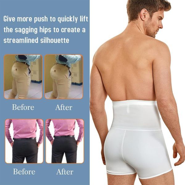 Men Tummy Control Shapewear Shorts High Waist Slimming Body Shaper Waist Trainer Girdle Compression Underwear Boxer Brief