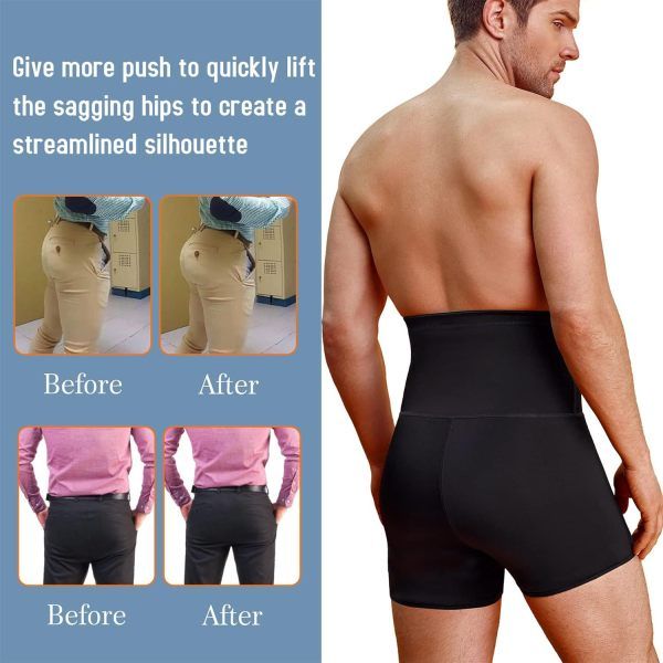 Men Tummy Control Shapewear Shorts High Waist Slimming Body Shaper Waist Trainer Girdle Compression Underwear Boxer Brief
