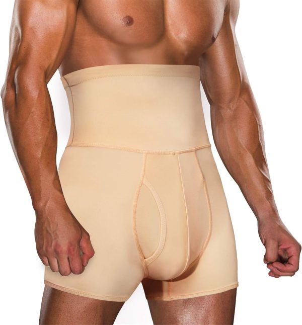 Men Tummy Control Shapewear Shorts High Waist Slimming Body Shaper Waist Trainer Girdle Compression Underwear Boxer Brief