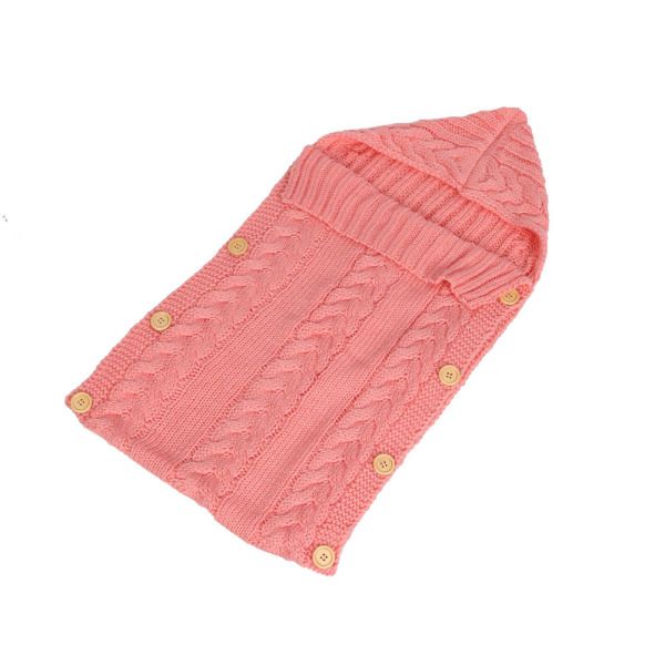 Baby Infant Swaddle Wrap Warm Wool Blends Crochet Knitted Hoodie Wrap Blanket Sleeping Bag