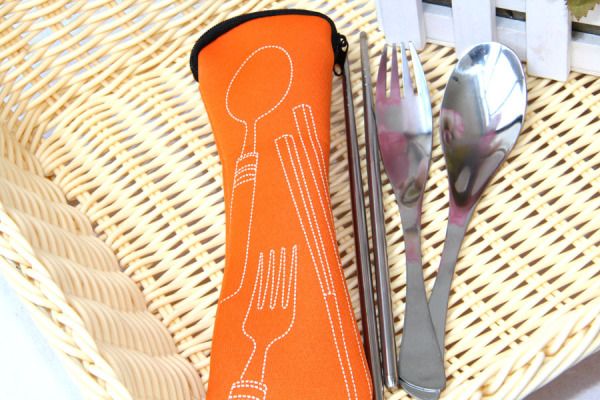 Portable Travel Cutlery 3Pcs Stainless Steel Tableware Dinnerware Camping Cutlery Set Fork Spoon chopsticks Set
