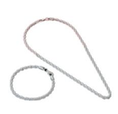 925 Silver plating Jewelry Sets For Women Men 4mm Twisted Chain Bracelet Necklace 2pcs Sets Fashion Jewelry Wholesale