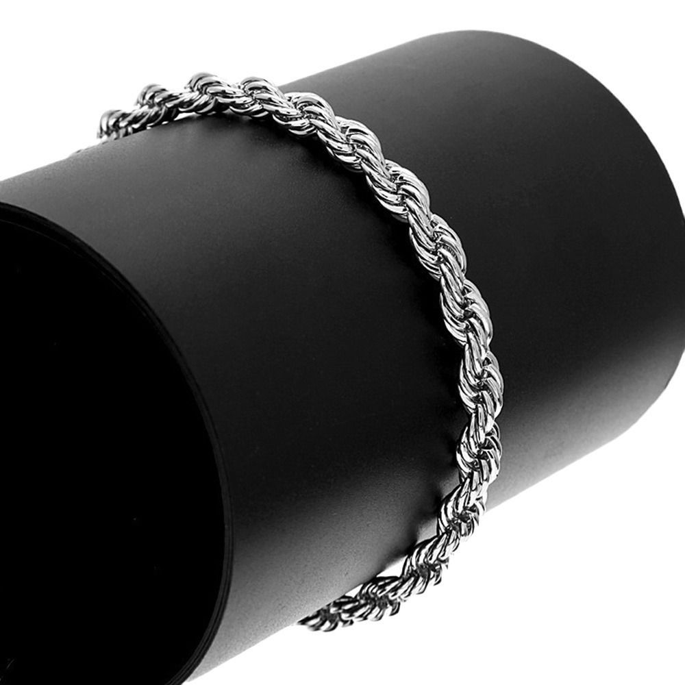 925 Silver plating Jewelry Sets For Women Men 4mm Twisted Chain Bracelet Necklace 2pcs Sets Fashion Jewelry Wholesale