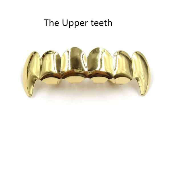 24K Gold Plated Grillz for Mouth Top Bottom Hip Hop Teeth