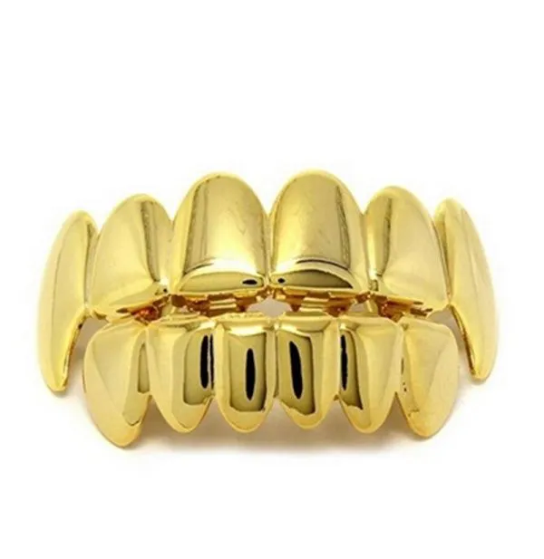 24K Gold Plated Grillz for Mouth Top Bottom Hip Hop Teeth