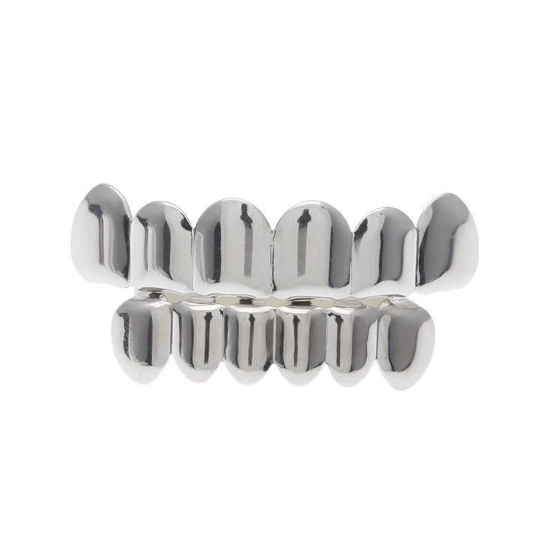 24K Gold Plated Grillz for Mouth Top Bottom Hip Hop Teeth