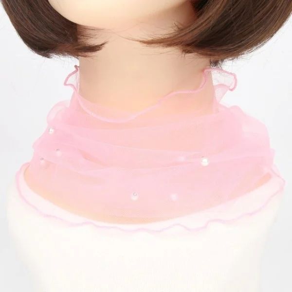Spring Summer Chiffon Neck Collar Scarf Women Head Thin Sunscreen Variety Small Silk Anti-UV Scarf Mask Multi-Function Scarf