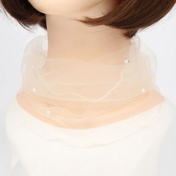 Spring Summer Chiffon Neck Collar Scarf Women Head Thin Sunscreen Variety Small Silk Anti-UV Scarf Mask Multi-Function Scarf