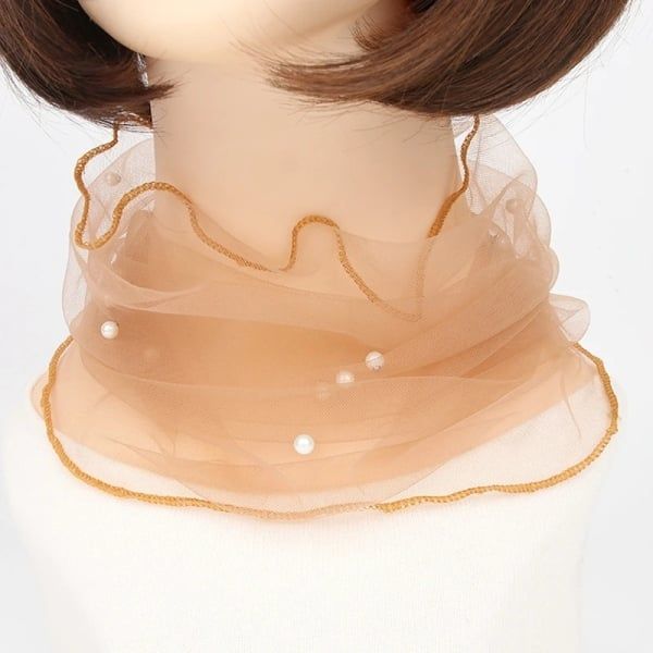 Spring Summer Chiffon Neck Collar Scarf Women Head Thin Sunscreen Variety Small Silk Anti-UV Scarf Mask Multi-Function Scarf