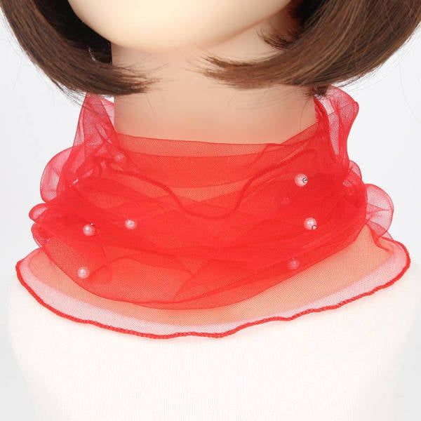 Spring Summer Chiffon Neck Collar Scarf Women Head Thin Sunscreen Variety Small Silk Anti-UV Scarf Mask Multi-Function Scarf