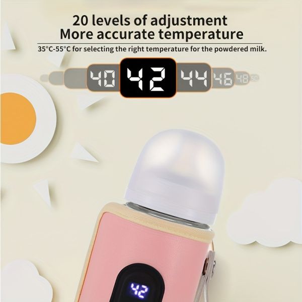USB Feeding Bottle Warmer Bag Outdoor Winter Insulated Breastmilk Heating Bag Insulated Baby Bottle Stroller Bag for Home Travel