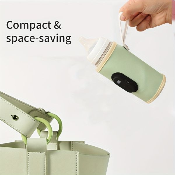 USB Feeding Bottle Warmer Bag Outdoor Winter Insulated Breastmilk Heating Bag Insulated Baby Bottle Stroller Bag for Home Travel