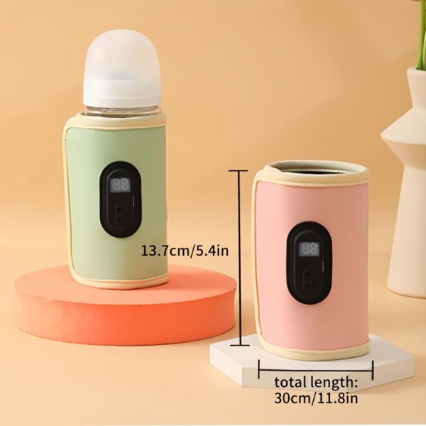 USB Feeding Bottle Warmer Bag Outdoor Winter Insulated Breastmilk Heating Bag Insulated Baby Bottle Stroller Bag for Home Travel