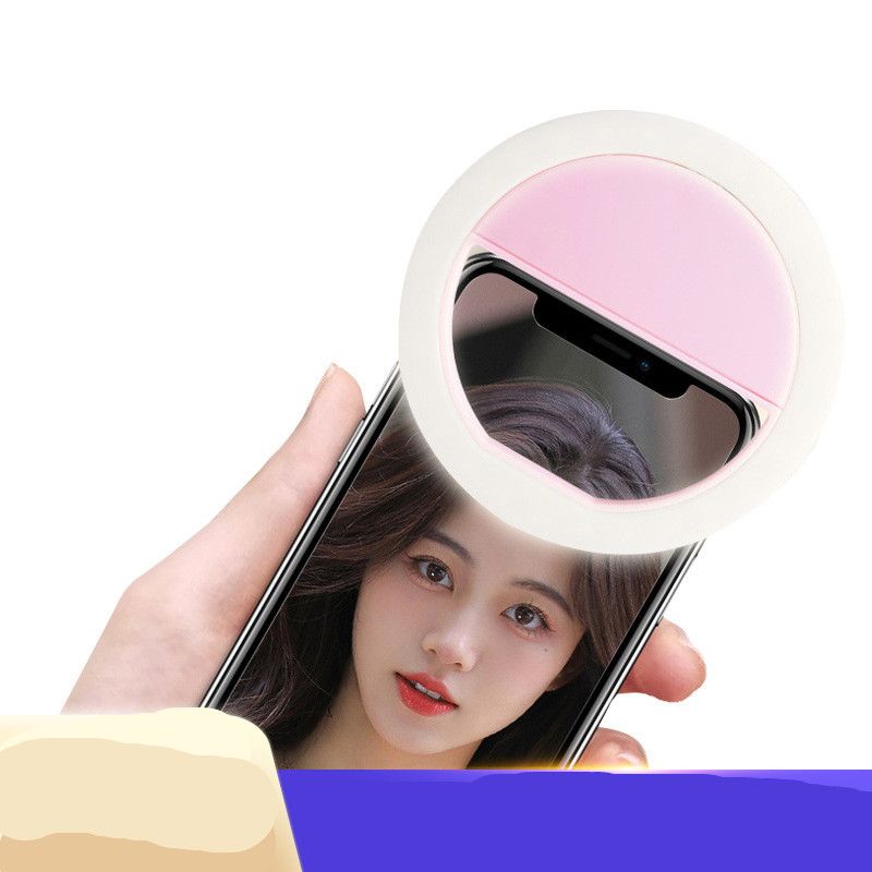 Portable LED Selfie Ring Light Flash For Mobile Phone Fill Light ForUSB Rechargeable Clip Ring Lamp