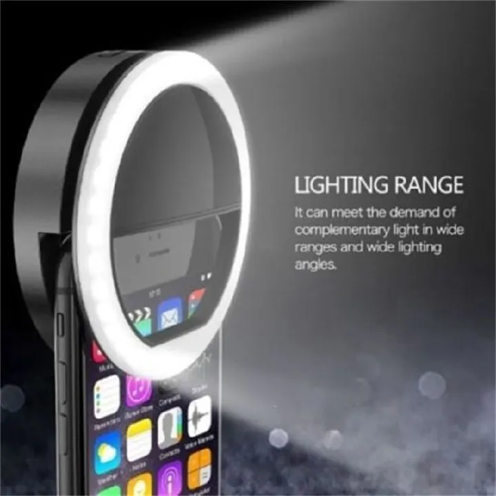 Portable LED Selfie Ring Light Flash For Mobile Phone Fill Light ForUSB Rechargeable Clip Ring Lamp
