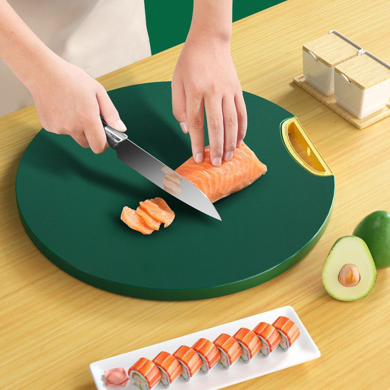 Thickened Round Rotatable Cutting Board Kitchen Cutting Board Gold-plated Cutting Board Anti-mildew Non-slip PP Plastic