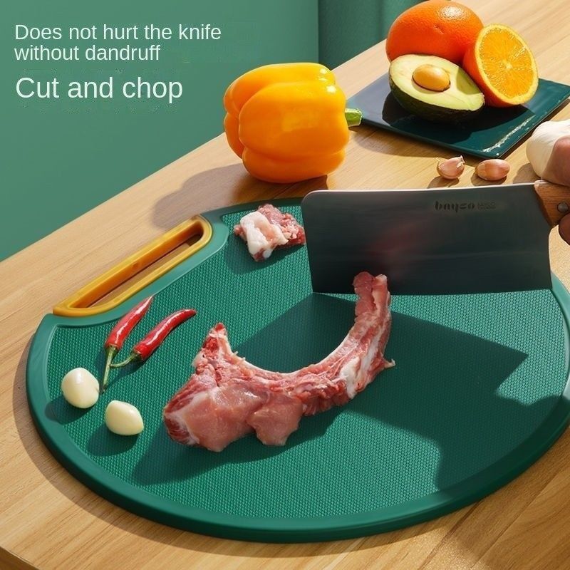 Thickened Round Rotatable Cutting Board Kitchen Cutting Board Gold-plated Cutting Board Anti-mildew Non-slip PP Plastic