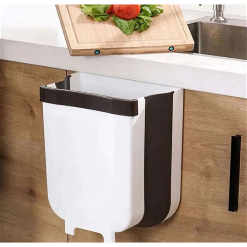 Wall Hanging Folding Trash Bin, Kitchen Cabinet Door Hanging Trash Bin, Car Trash Bin, Bathroom Toilet Trash