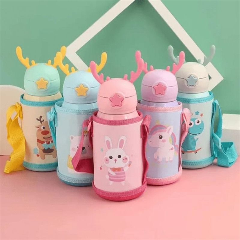 Metal Canteen Pink Kids Water Bottle Vacuum Insulated Water Bottle 316 Stainless Steel Modern Double Walled Thermo Mug