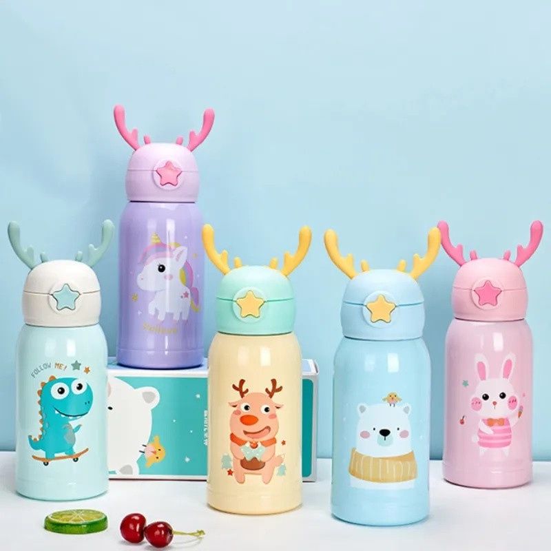 Metal Canteen Pink Kids Water Bottle Vacuum Insulated Water Bottle 316 Stainless Steel Modern Double Walled Thermo Mug
