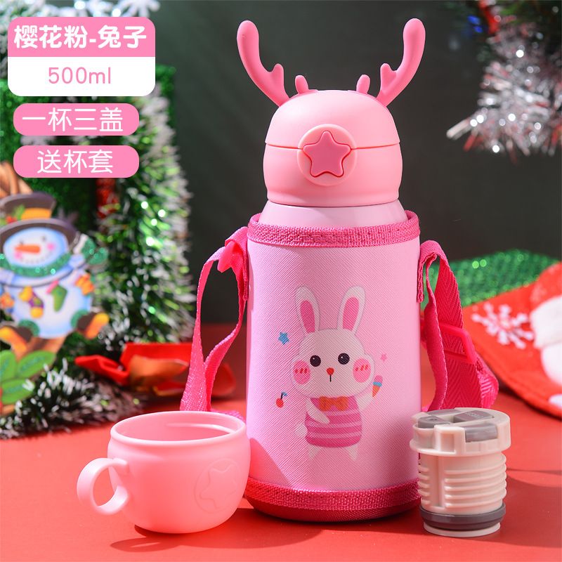 Metal Canteen Pink Kids Water Bottle Vacuum Insulated Water Bottle 316 Stainless Steel Modern Double Walled Thermo Mug