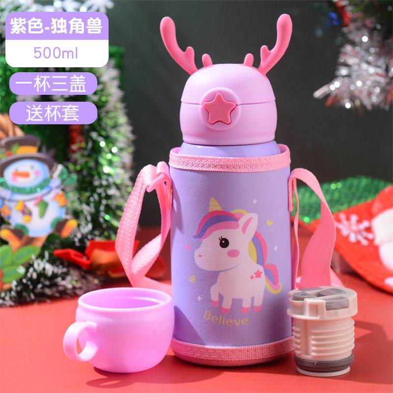 Metal Canteen Pink Kids Water Bottle Vacuum Insulated Water Bottle 316 Stainless Steel Modern Double Walled Thermo Mug