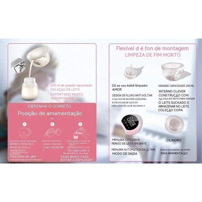 1PCS Wearable Electric Breast Pump Automatic Handsfree Silent USB Rechargeable Milk Extractor Baby Breastfeeding BPA Free