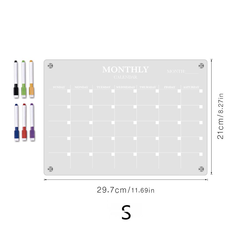 Acrylic Note Board Refrigerator Dry Erase Board Magnetic Clear