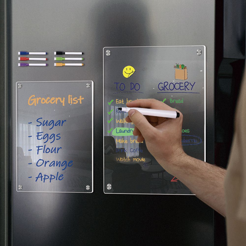Acrylic Note Board Refrigerator Dry Erase Board Magnetic Clear