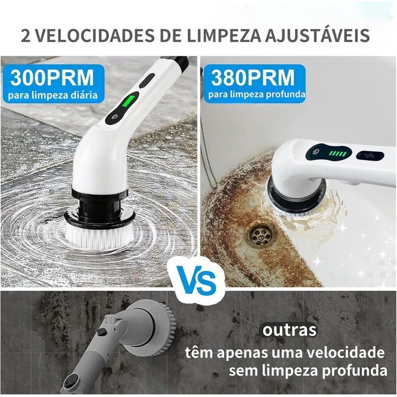 Electric Cleaning Brush 9-in-1 Wireless Telescopic Handheld Household Kitchen Floor Bathroom 9 Head Cleaning Scrubber