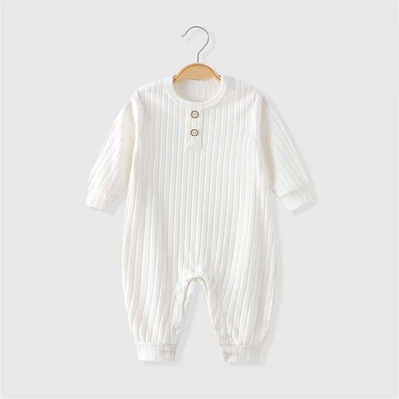 Summer Unisex Newborn Baby Clothes Solid Color Baby Rompers Cotton Long Sleeve Toddler Romper Infant Clothing 3-18 Months