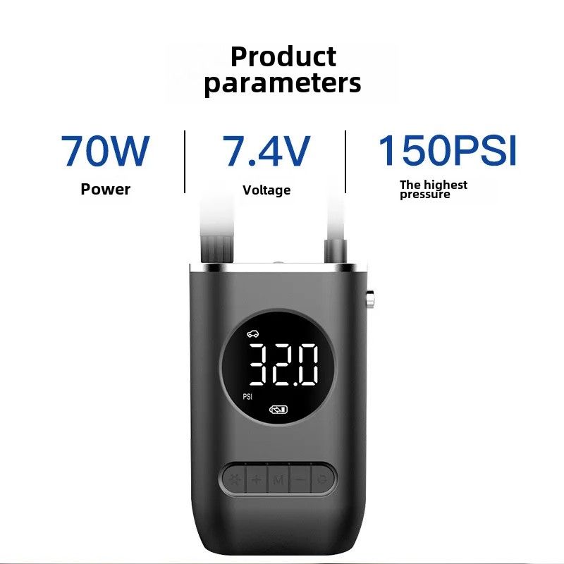 Portable Wireless Car Inflation Pump Convenient Charging Electric Automatic Tire Inflator For Motorcycles And Tricycles