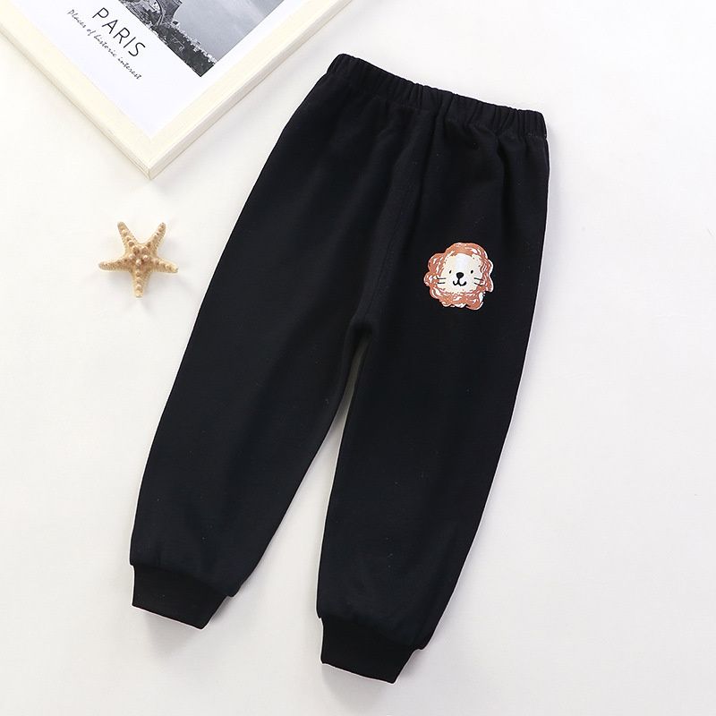 Baby Kids Bottoms Unisex Casual Long Pants for Boys and Girls Spring Autumn Elastic Waist Cartoon Animal Capris Children Clothes