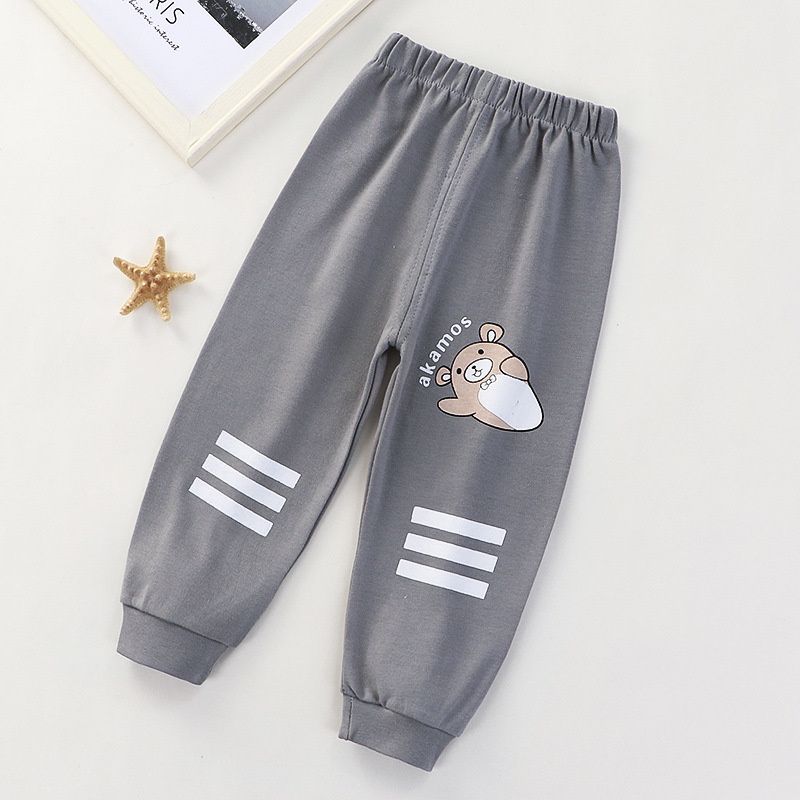 Baby Kids Bottoms Unisex Casual Long Pants for Boys and Girls Spring Autumn Elastic Waist Cartoon Animal Capris Children Clothes