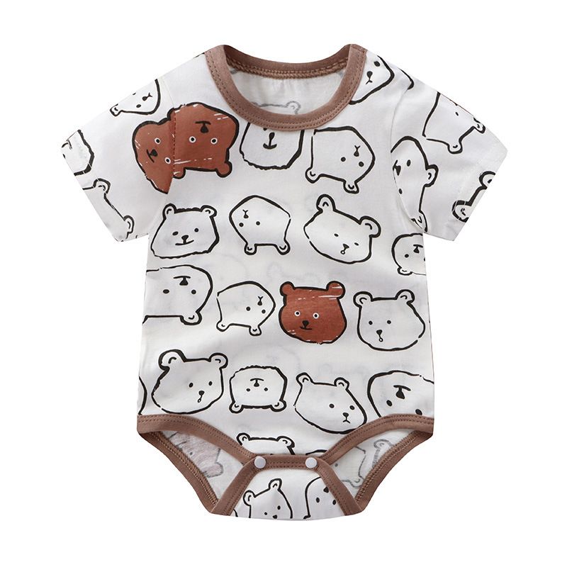Cartoon Bear Baby Romper Infant Summer Thin Clothes Toddler Soft Cotton Short Sleeve One Piece Outfits Newborn Bodysuit