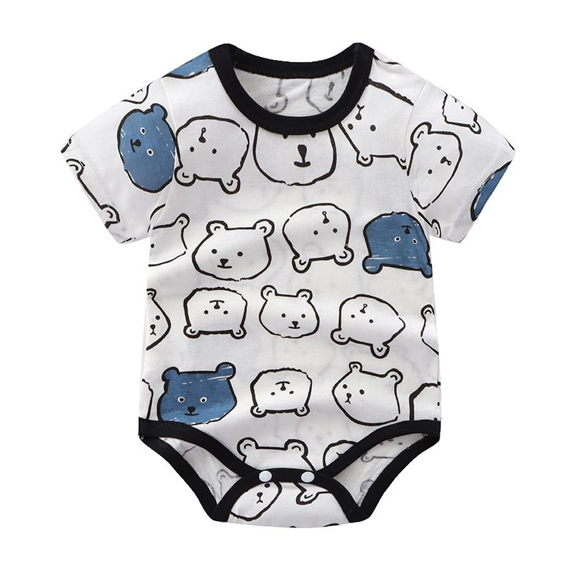 Cartoon Bear Baby Romper Infant Summer Thin Clothes Toddler Soft Cotton Short Sleeve One Piece Outfits Newborn Bodysuit